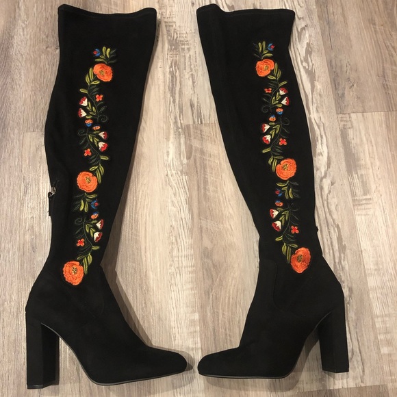 Steve Madden Shoes - STEVE MADDEN Evoke Embroidered Over The Knee Boots
